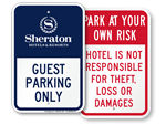 Hotel Guest Parking Signs