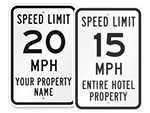 Hotel Speed Limit Signs