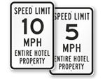 Hotel Speed Limit Signs