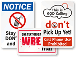Humorous Cell Phone Signs
