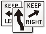 Keep Right or Keep Left Signs