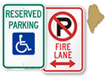 Maine Parking Signs, Fire Lane Signs and Other Regulated Signs