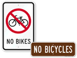 No Biking Signs