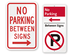 No Parking Between signs