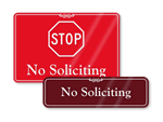 No Soliciting Door Sign