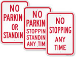No Standing Anytime Signs