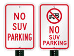 No SUV Parking Signs