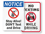 No Texting Signs