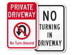 No Turn Around Signs