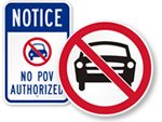 No Vehicles Signs