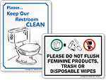 Restroom Etiquette Signs