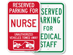 Nurse Parking Signs