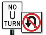 Official DOT No U-Turn Signs