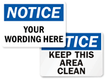 Safety Notices Signs