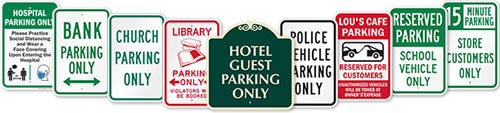 Reserved Parking Signs by Organization or Industry