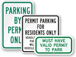 Parking Permit Signs