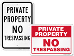 Private Property No Trespassing Signs