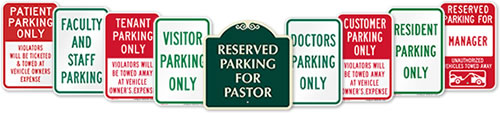Reserved Parking Signs By Title