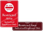 Restricted Area Door Signs