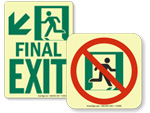 Running Man Exit Egress Signs