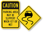 Slippery Road Signs