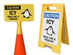 Smaller Portable Icy Warning Signs
