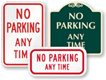 No Parking Any Time Signs