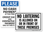 Store Policy Signs