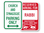 Synagogue Parking Signs