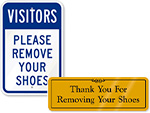 Please Remove Your Shoes Signs
