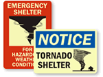 Tornado Shelter Signs
