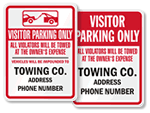 Visitor Parking Tow Away Signs