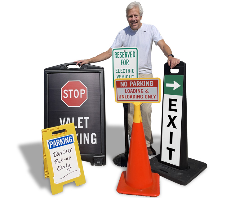 Parking Lot Signs on Portable Stand