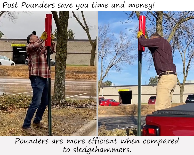 Sign Post Install Tools - Post Pounder & Driver for U-Channel Post image.