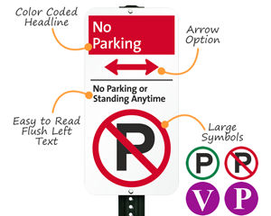 Anatomy of a modern no parking sign