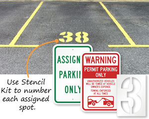 Street Road R-200RA5RK Assigned Parking Only Sign Municipal Grade D.O.T 