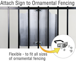 Sign Holder for Metal Fences