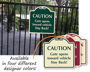 Automatic gate sign