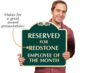 Award employee of the month sign