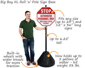 Big Boy XL Roll 'n' Pole Black Base