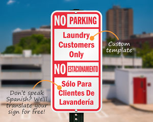 Custom bilingual no parking sign
