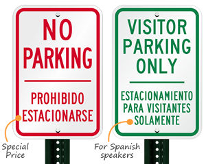 Bilingual parking signs