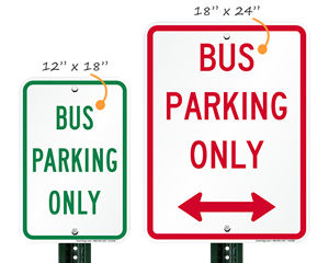 Bus parking signs