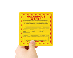 California Hazardous Waste Label