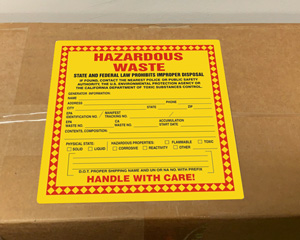 California Hazardous Waste Labels