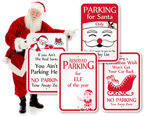Christmas Parking Signs Funny Santa Christmas Parking Signs Funny Santa