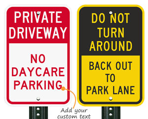 Custom driveway signs