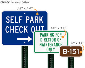 Custom signs can be ordered in any color
