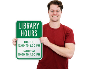 Custom Library Hour Signs