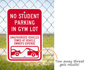Custom no parking sign with tow away symbol